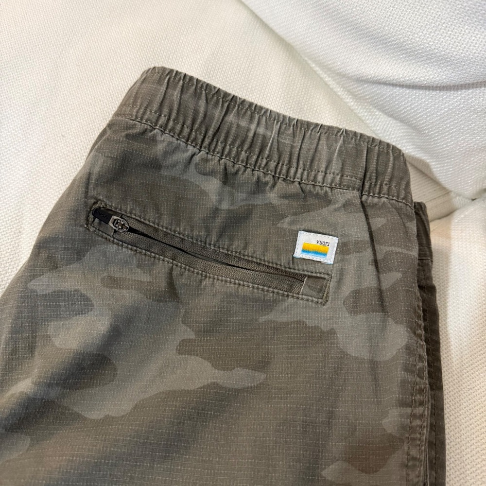 Vuori Men's Camo Ripstop Climber Pants Bottoms Drawstring Elasric Waist Zippe z0 - Picture 7 of 9